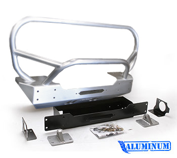 JK Front Winch Bumper w/ Low Profile Winch Guard Bar, ALUM