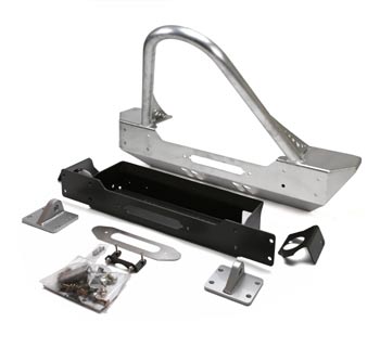 JK Front Winch Bumper w/Boulder Series Stinger, ALUM