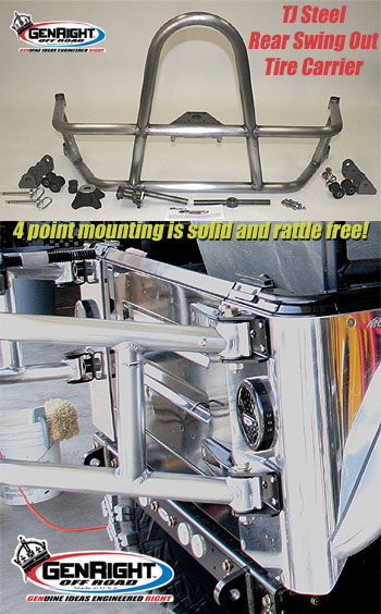 Swing Out Rear Tire Carrier for TJ, Steel