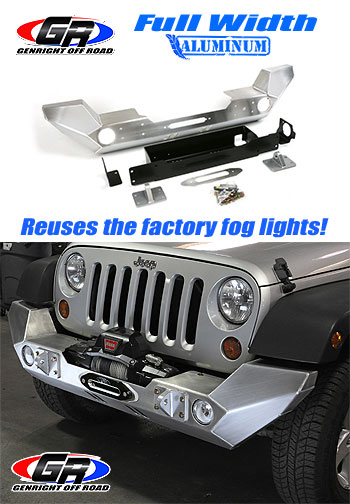 Jeep JK Front Winch Bumper Full Width, ALUM