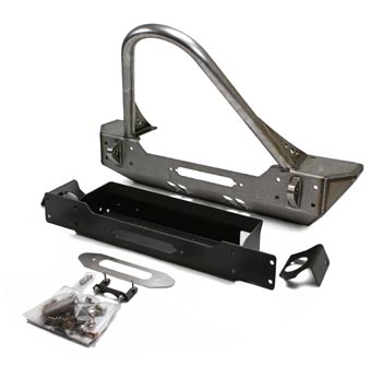 JK Front Winch Bumper w/Boulder Series Stinger, STEEL