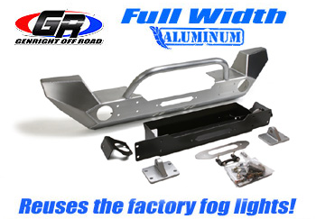 Jeep JK Front Winch Bumper Full Width w/ Winch Guard Bar, ALUM