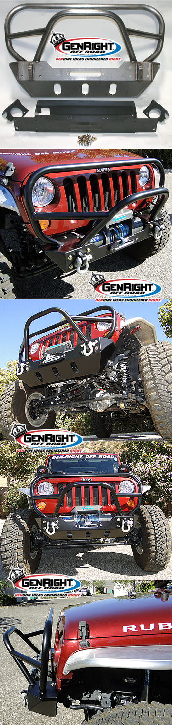 JK Front Winch Bumper w/Trail & Grille Guard, STEEL