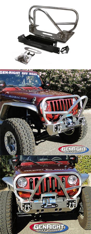 JK Front Winch Bumper w/Stinger & Grille Guard, STEEL