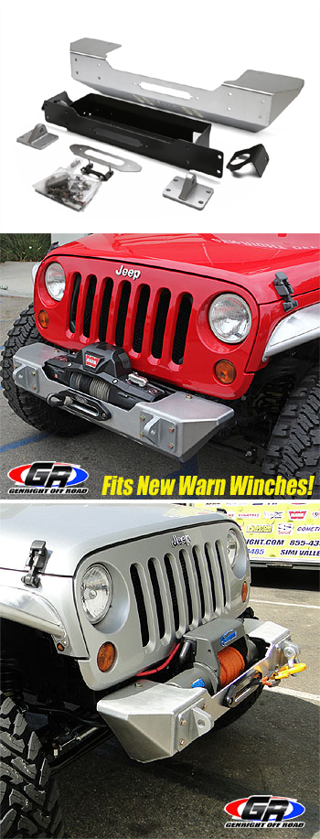 Jeep JK Front Winch Bumper Stubby, ALUM