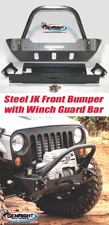 JK Front Winch Bumper w/Winch Guard Bar, STEEL