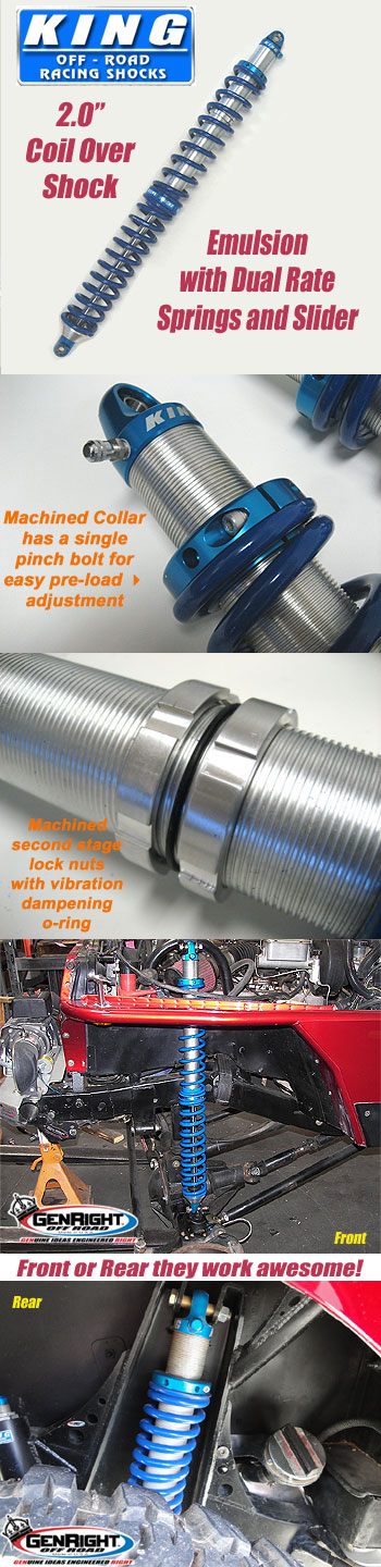 KING 2.0" Coilover Shocks, Emulsion