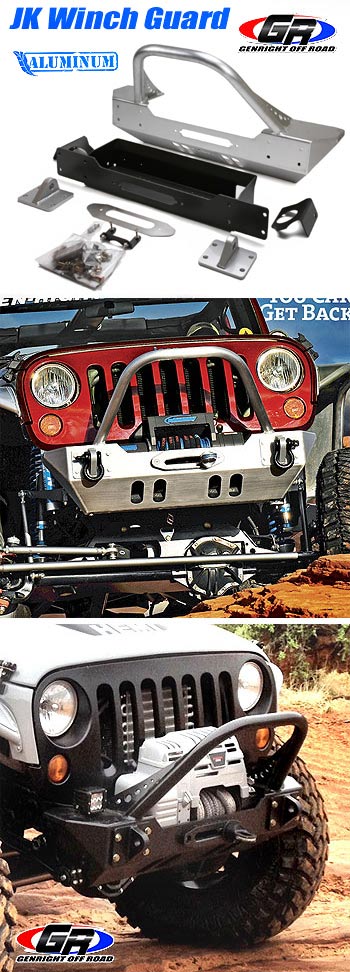 JK Front Winch Bumper w/Winch Guard Bar, ALUM